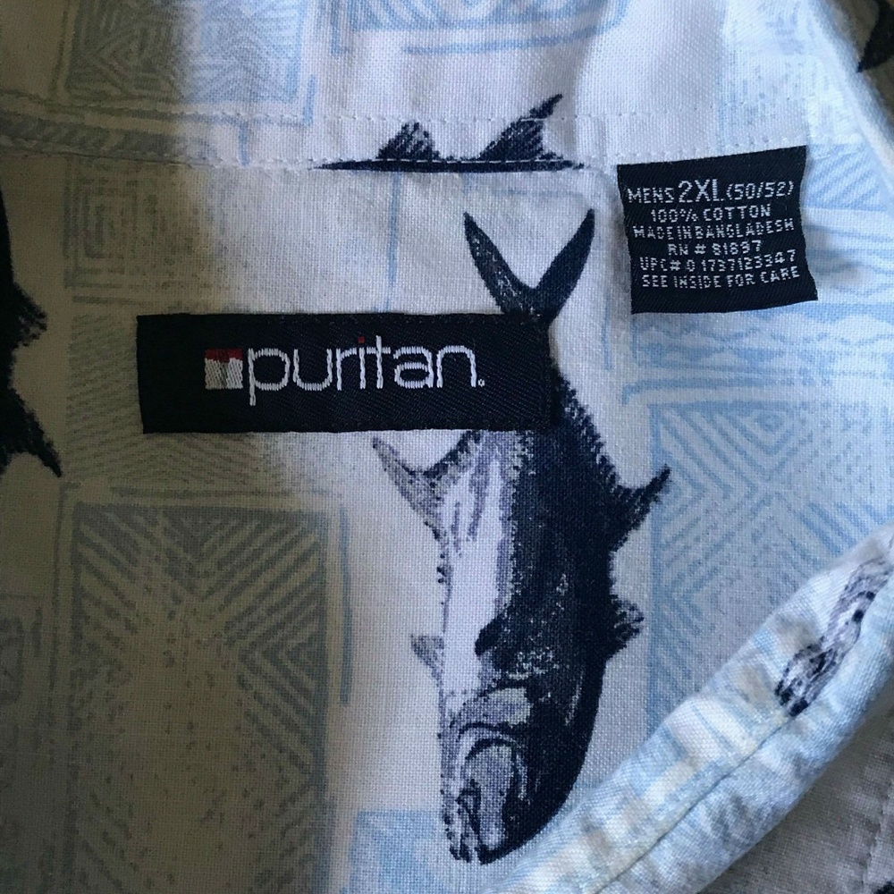 Men's Puritan Short Sleeve Button Front 2XL - Picture 3 of 7